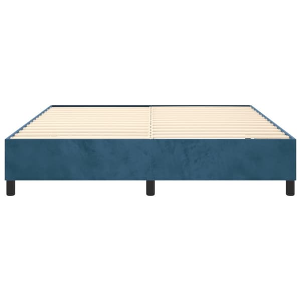 Boxspring-sängram mörkblå 200x200 cm sammet