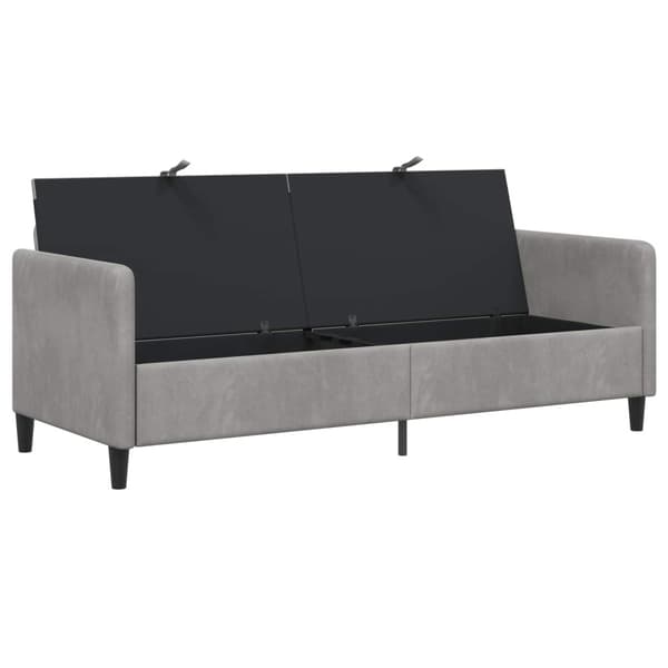 Soffa med förvaring Ljusgrå 192 x 78 x 87 cm Polyester