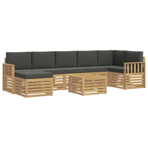 Utomhussoffset 8 pcs Vit och antracit 59 x 59 x 37 cm Polyester