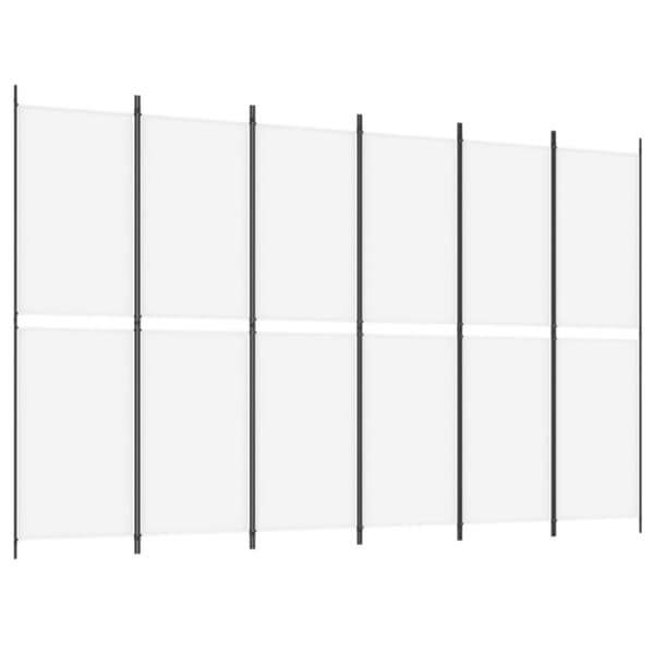 Rumsavdelare 6 paneler vit 300x200 cm tyg