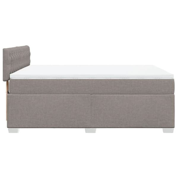 Ramsäng med madrass taupe 140x200 cm tyg
