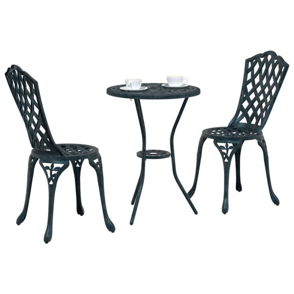 Trädgårds Bistro Set 3 pcs Grön Aluminium
