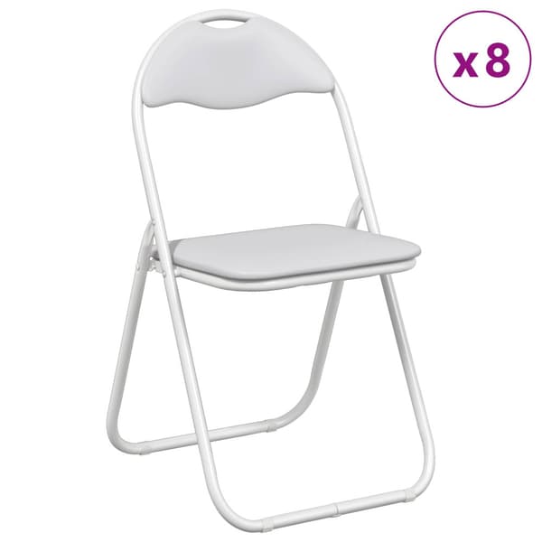 Fällstol 8 pcs Vit 48 x 43,5 x 81 cm Konstläder