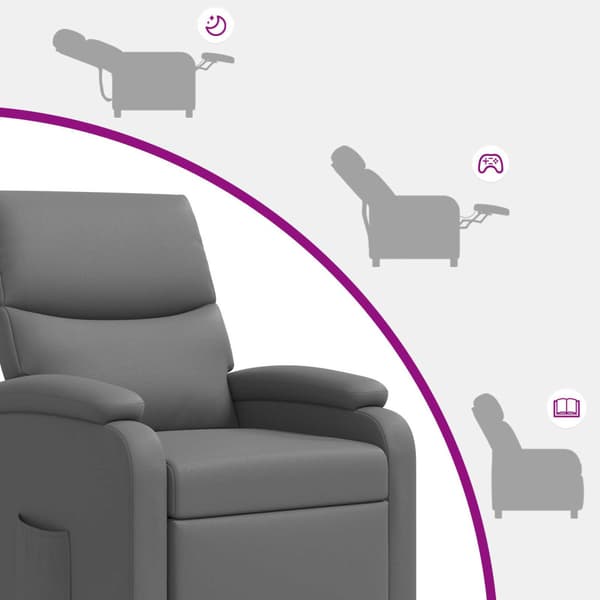 Recliner Grå Konstläder