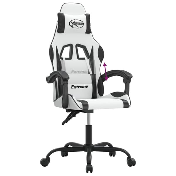 Gamingstol vit och svart konstläder