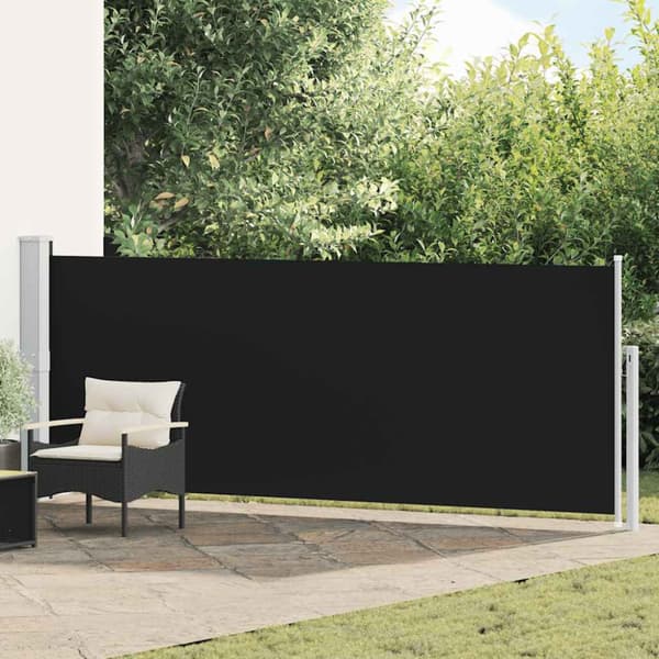 Infällbar sidomarkis 140x500 cm svart