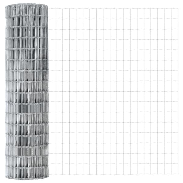 Stängsel med stolpe Silver 1 x 10 m Stål