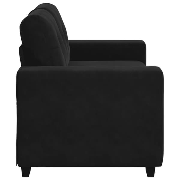 Loveseat soffa svart 160x77x82 cm sammet