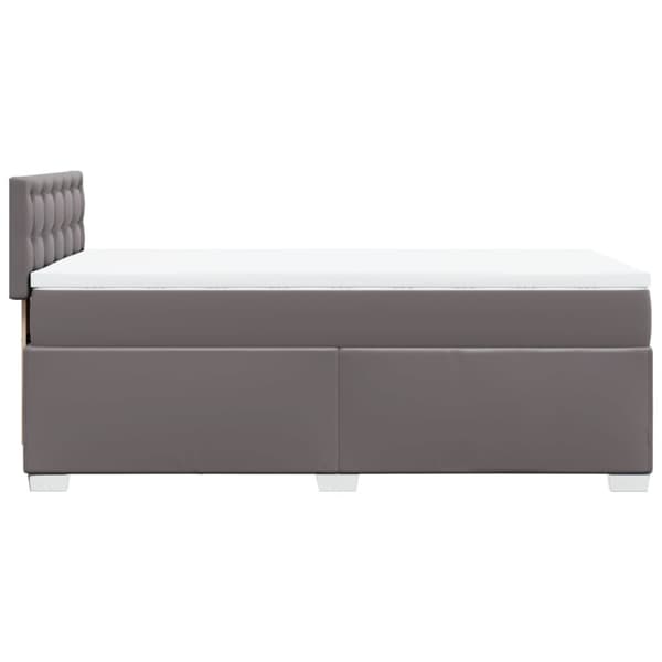 Ramsäng med madrass grå 80x200 cm konstläder
