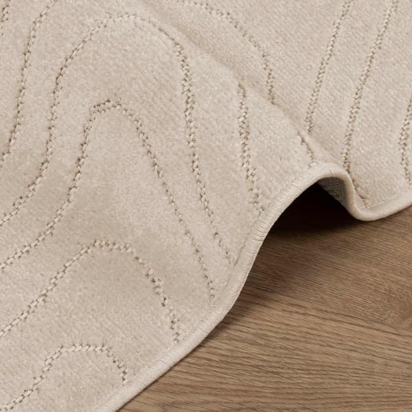 Områdesmattor Rektangulär PALMERAS Beige 140 x 200 cm Polyester