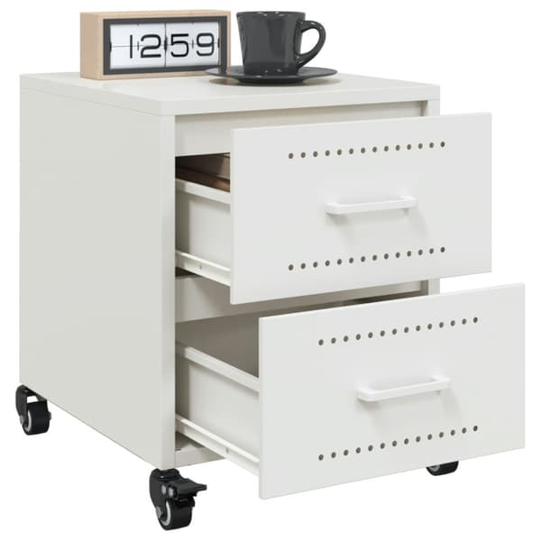 Sängbord vit 36x39x43,5 cm stål