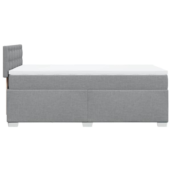 Ramsäng med madrass ljusgrå 100x200 cm tyg