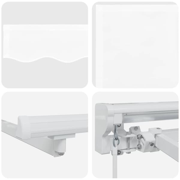 Manuell markisram med LED-lampor Vit 4 × 3,5 m
