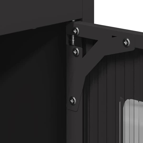 Highboard svart 68x39x123 cm stål