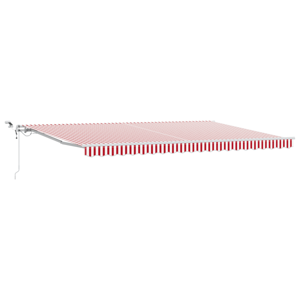 Markis tyg Röd och Vit 500 × 350 cm Polyester