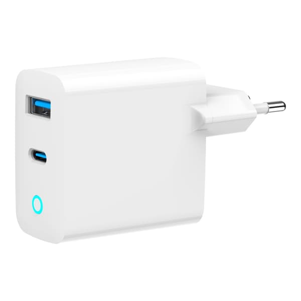 Gembird strömadapter - GaN, LED - USB-C, USB typ A - 65 watt