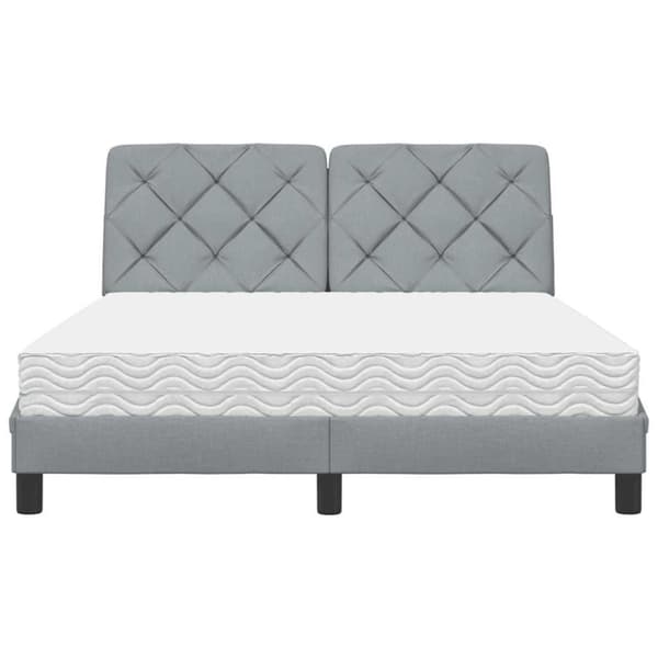 Bed with Mattress Light Grey 120x200 cm Fabric