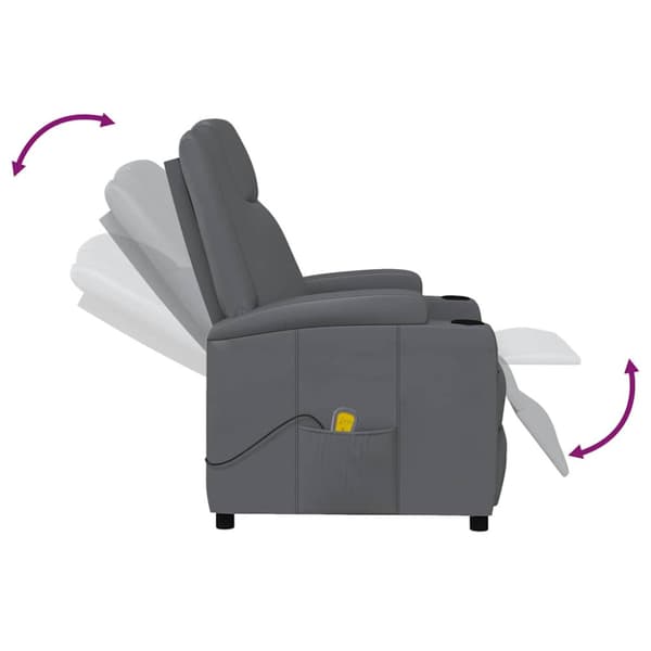 Massagefåtölj antracit konstläder