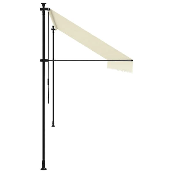 Markis infällbar gräddvit 400x150 cm tyg och stål