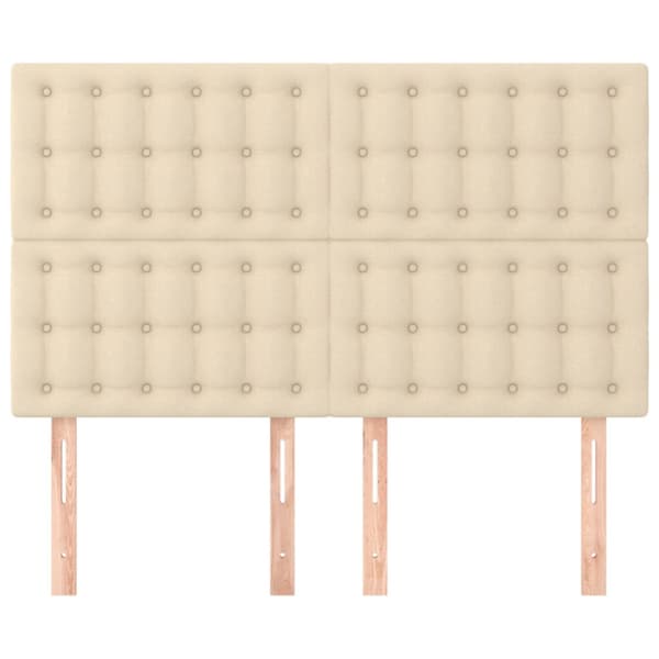 Sänggavel creme 144x5x118/128 cm tyg