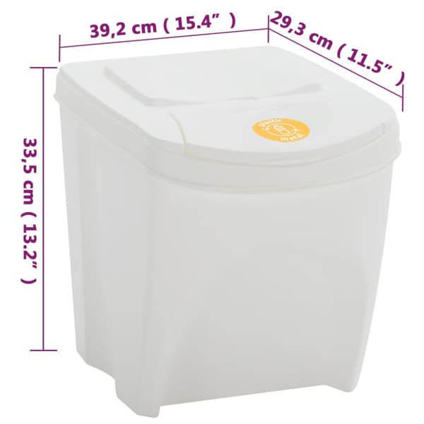 Stapelbara soptunnor 4 st vit 100 L polypropen