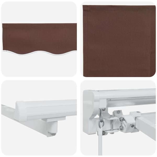 Markisram Brun 300 x 200 cm Polyester med PU-beläggning