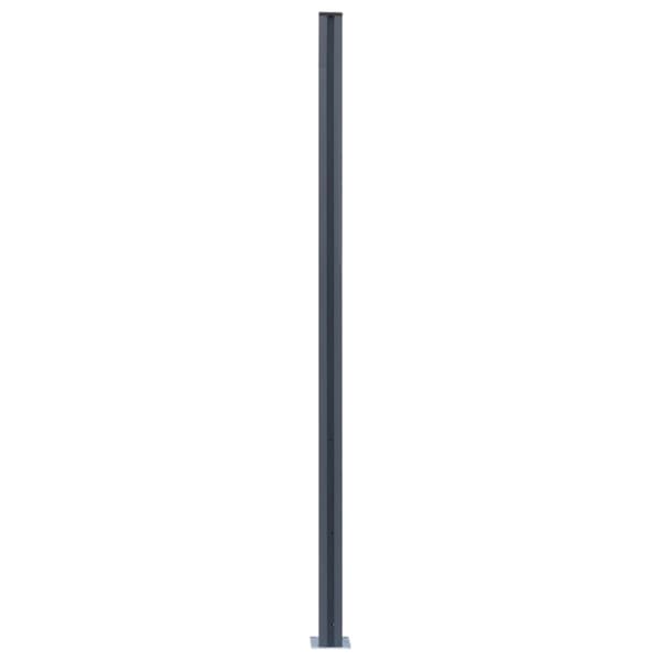 Staketstolpar 2 st mörkgrå 185 cm aluminium