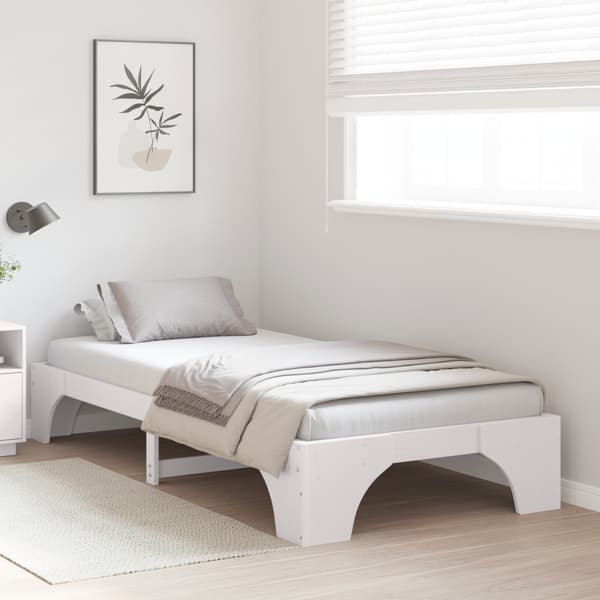 Sängram Vit 100 x 200 cm Massiv furu