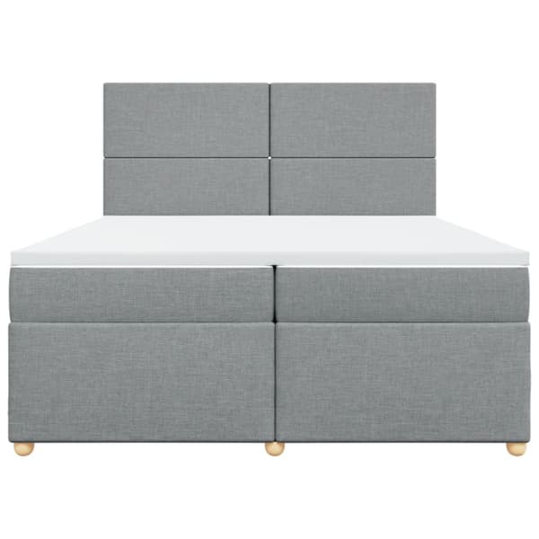 Ramsäng med madrass ljusgrå 200x200 cm tyg