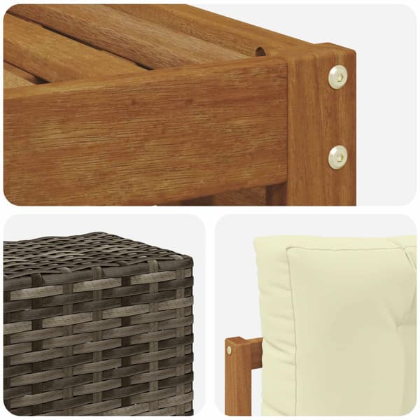 Utomhussoffset 8 pcs Naturlig och Grädde