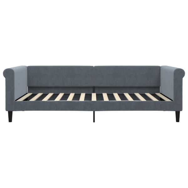 Dagbädd med madrass mörkgrå 100x200 cm sammet