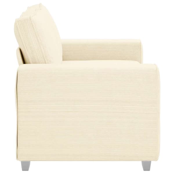 Loveseat soffa cremefärgad 160x77x82 cm manchestertyg