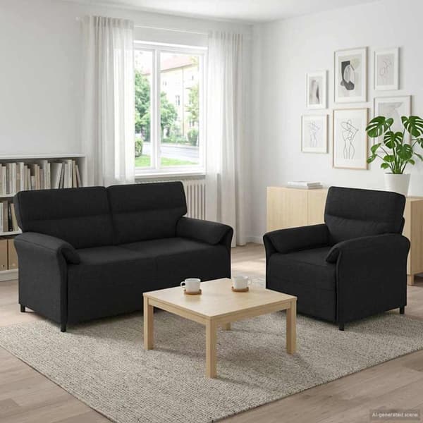 Soffset 2 st Svart Tyg