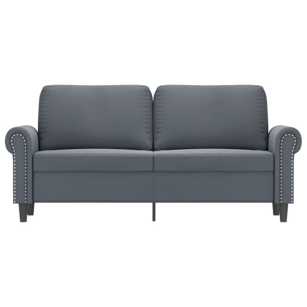Soffa 2-sits mörkgrå 140 cm sammet
