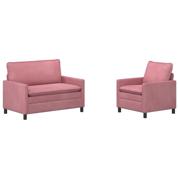 Soffset 2 pcs Rosa Sammet