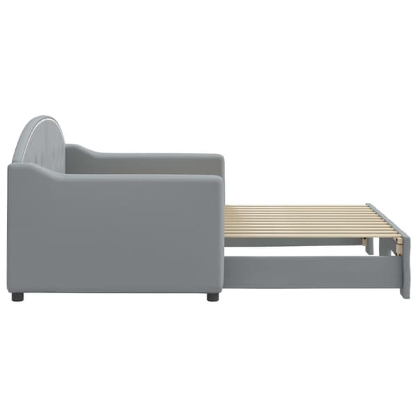 Dagbädd utdragbar ljusgrå 80x200 cm tyg