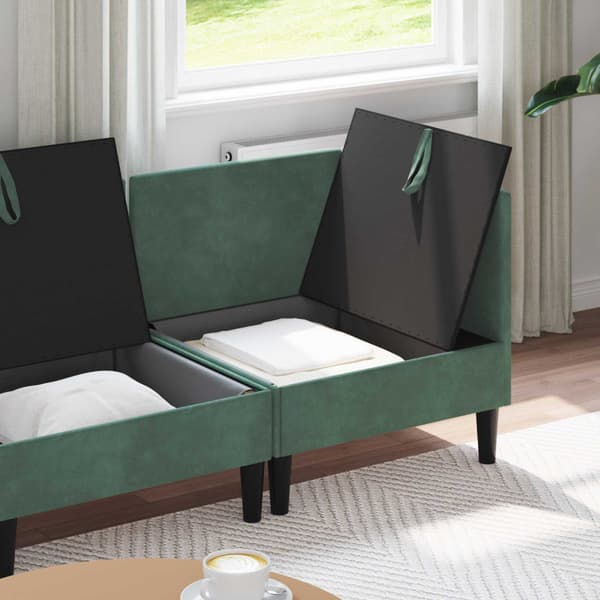 Möbelset för vardagsrummet med kudde 4 pcs Havgrön Sammet