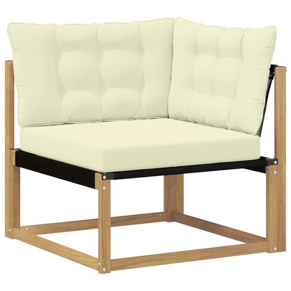 Utomhussoffset med kudde 7 pcs Vit och grädde