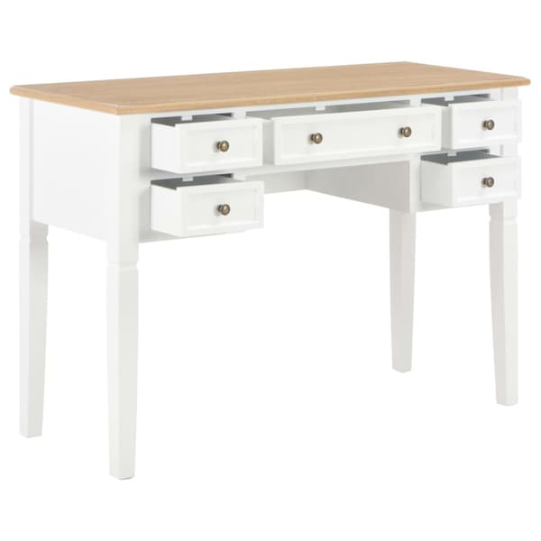 Skrivbord vit 109,5x45x77,5 cm trä