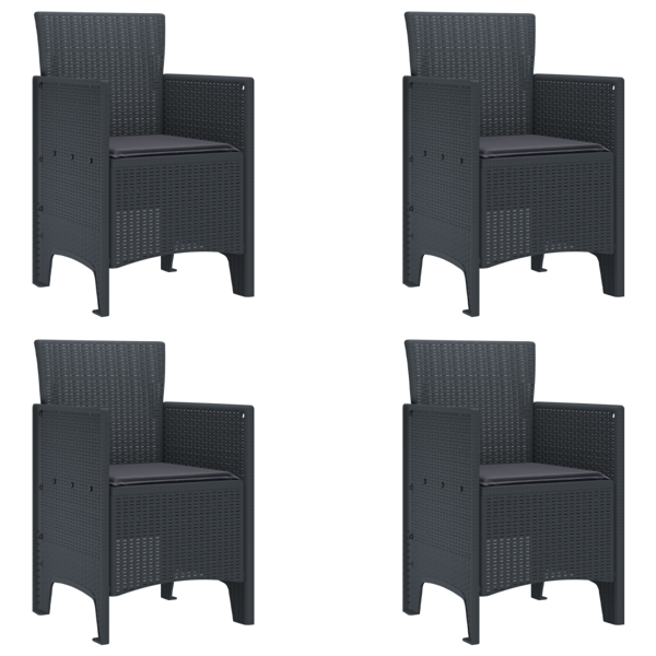 Trädgårdsmöbelset 5 pcs Antracit Polypropylen