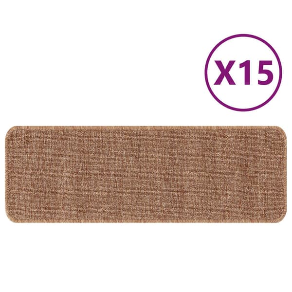Halkfria trappmattor 15 st 60 x 25 cm Gul PP Rektangulär