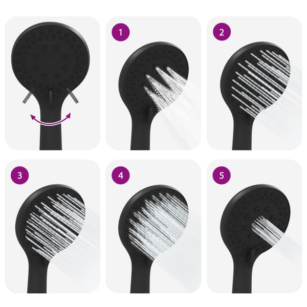 Duschsystemset Svart 101 cm Rostfritt stål