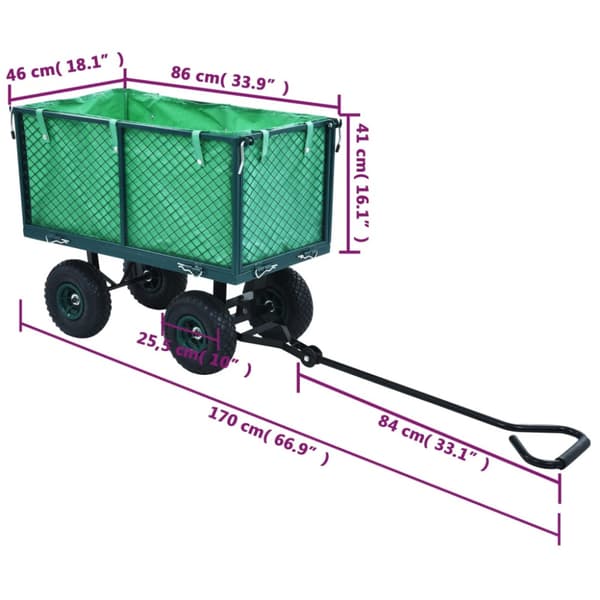 Trädgårdsvagn grön 350 kg