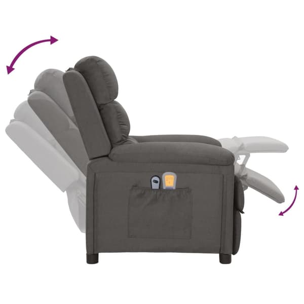 Elektrisk massagefåtölj mörkgrå tyg