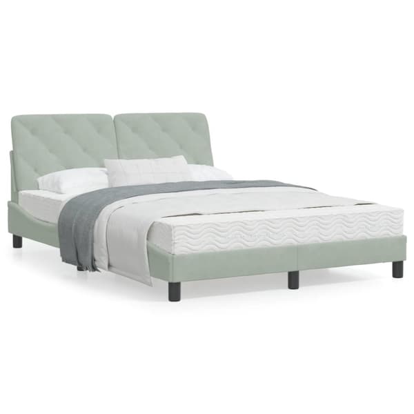 Bed Frame without Mattress Light Grey 140x200 cm Velvet