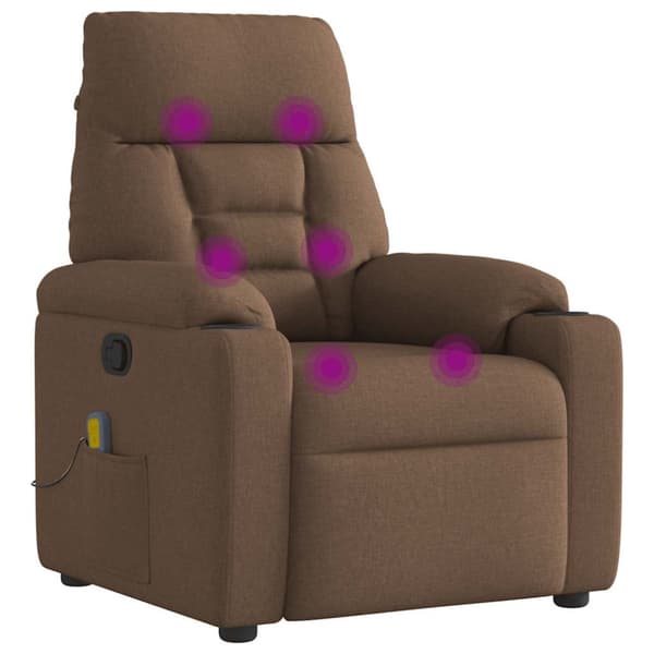 Massagefåtölj brun tyg