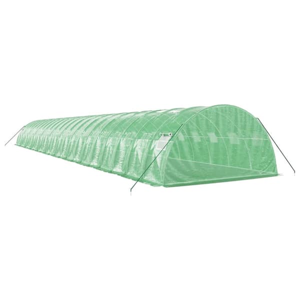 Växthus med stålram grön 88 m² 22x4x2 m