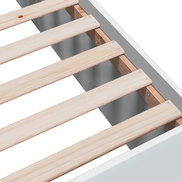 Golvsängsram Vit 80 x 200 cm Konstruerat trä