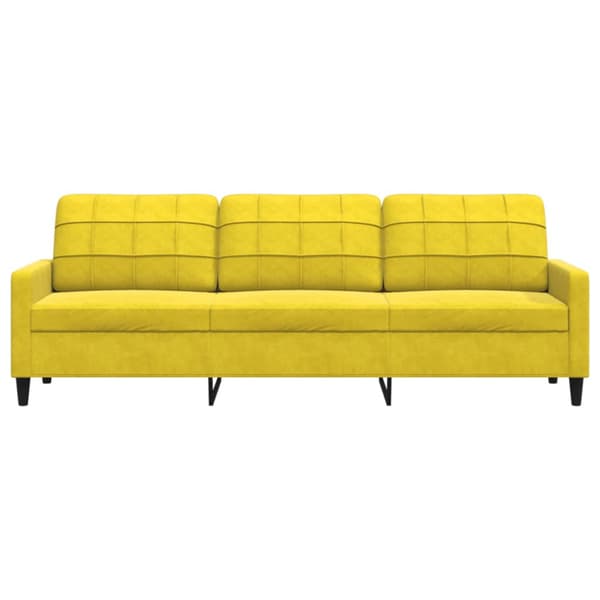 3-sitssoffa gul 210 cm sammet