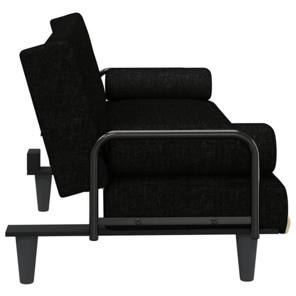 Bäddsoffa med armstöd svart tyg